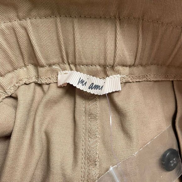 Francescas Pants Womens Small S Khaki Tan Paperbag NEW High Waisted Tie Mi Ami - Picture 5 of 8